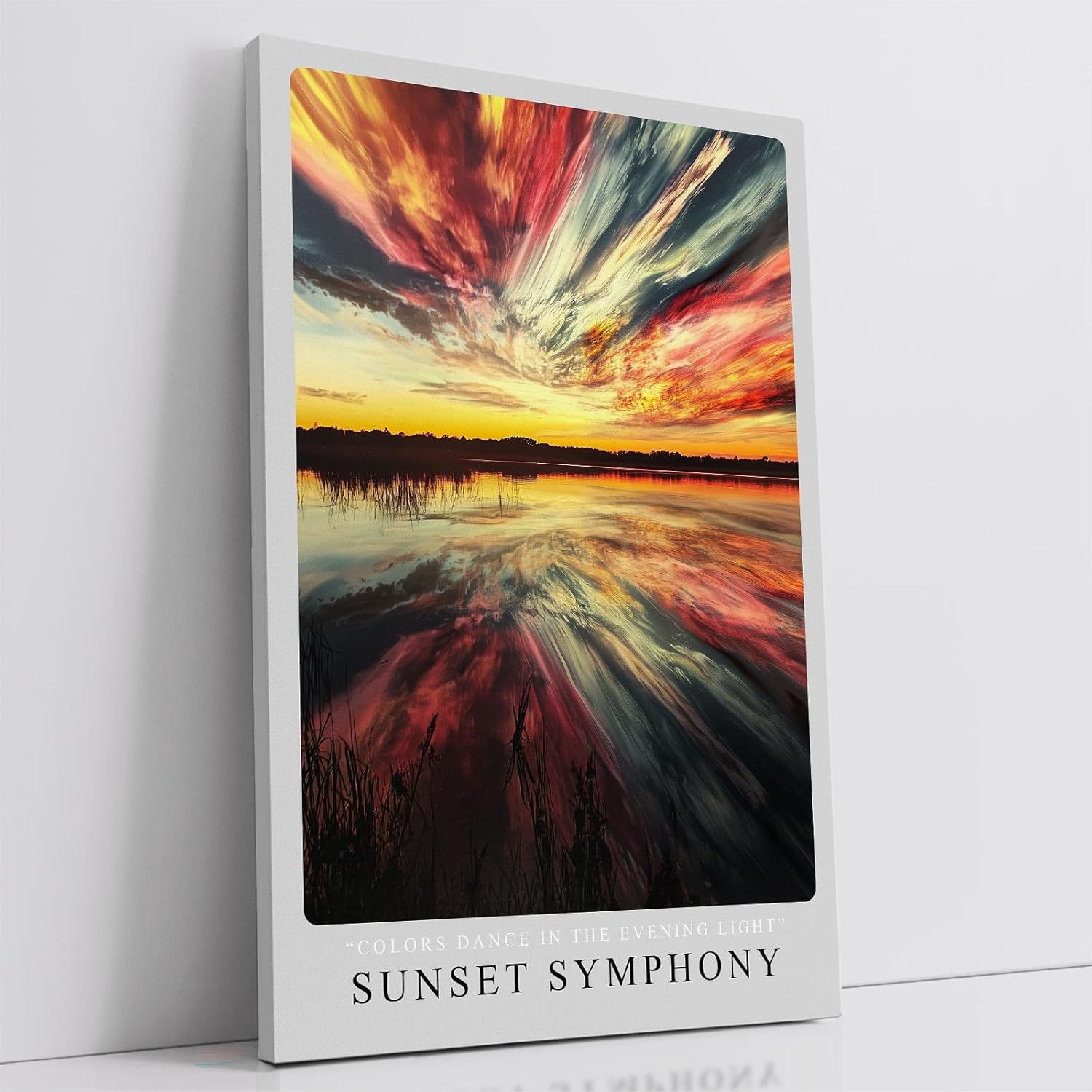 Paul Sinus Leinwandbild 40x60cm Sunset Symphony spektakulärer Sonnenuntergang farbenprächtiger Himmel Spiegelung im Wasser Naturdramaturgie