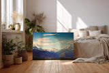 Sinus Art Wandbild 120x80cm Die schneebedeckten Berge vor blauem Himmel vermitteln Weite, Kraft und Naturerlebnis