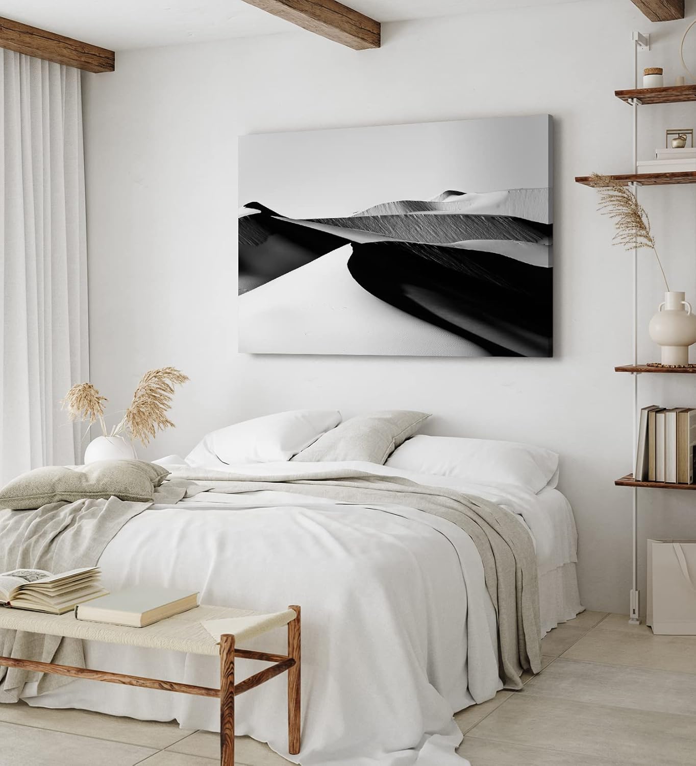 Paul Sinus Wandbild 120x80cm Schwarz Weiß Fotografie Wüste Sanddünen Kunstvoll
