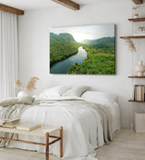 Paul Sinus Wandbild 120x80cm Fluss Thailand Landschaft Dschungel Tropisch Berge Grün