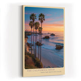 Paul Sinus Wandbild in 40x60cm The California Hour mit Sonnenuntergang und Palmenküste in warmen Farbtönen für elegante Wandgestaltung