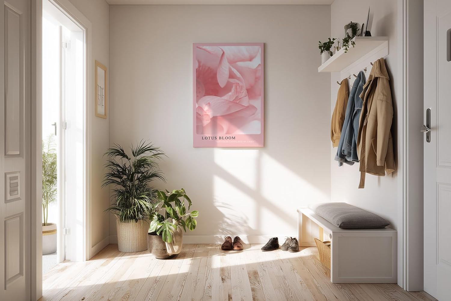 Paul Sinus Kunstdruck 40x60cm Lotus Bloom – Zarte Lotusblüte in sanften Rosatönen als Symbol der Achtsamkeit
