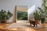 Paul Sinus Kunstdruck 40x60cm Green Horizons Hügel Sonnenaufgang Morgenstimmung Natur Lichtstimmung