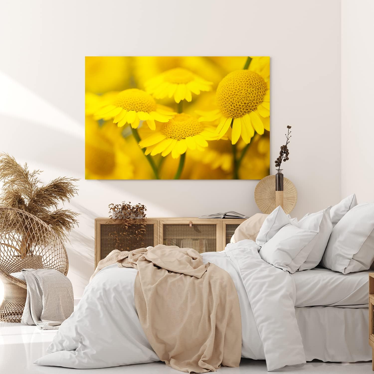 Paul Sinus Wandbild 120x80cm Gänseblümchen Blumen Blüten Gelb Nahaufnahme