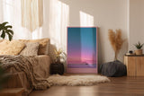 Paul Sinus Wandbild in 40x60cm Pink Horizon mit farbintensivem Sonnenaufgangshimmel in Pinkund Blautönen für moderne Wandgestaltung