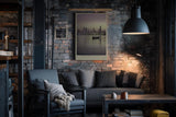 Paul Sinus Wandbild in 40x60cm Duskline mit stimmungsvoller Stadtsilhouette und Boot im Abendlicht für elegante Wandgestaltung