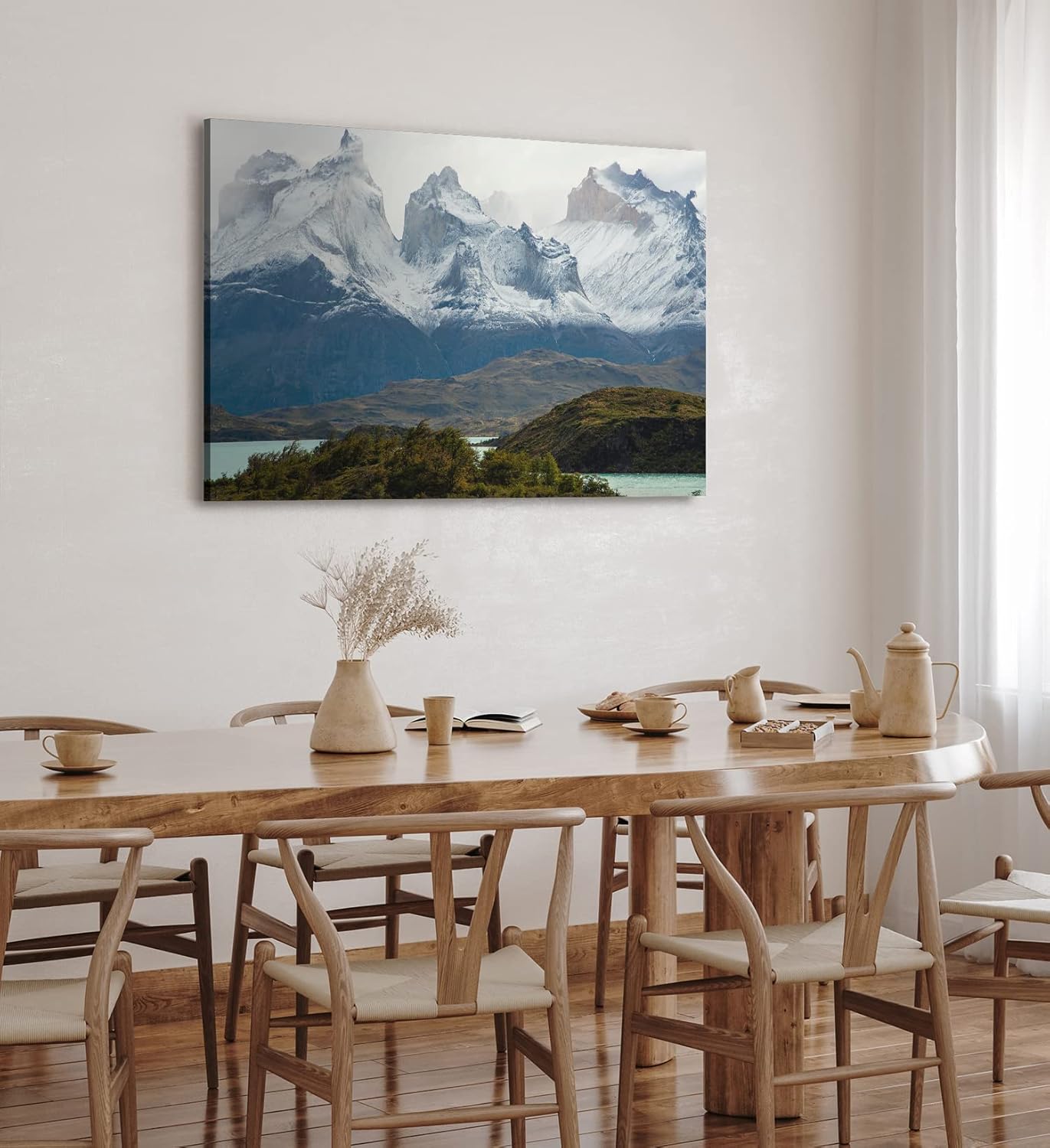 Paul Sinus Wandbild 120x80cm Pehoé See Chile Anden Berge Gebirge Schneegipfel