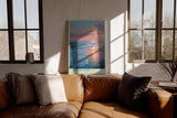 Paul Sinus Wandbild in 40x60cm Letztes Licht am Meer mit leuchtendem Sonnenuntergang und sanftem Wellenspiel