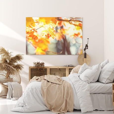 Paul Sinus Wandbild 120x80cm Herbst Herbstblatt Baum Zweige Äste Sonnenschein