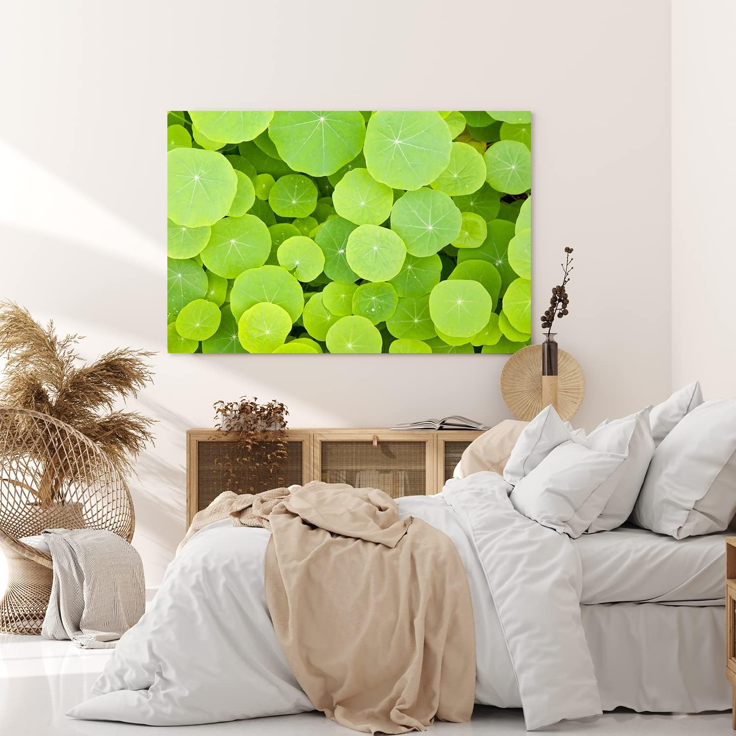 Paul Sinus Wandbild 120x80cm Lotosblätter Grün Lotus Dekorativ Pflanze Seepflanze