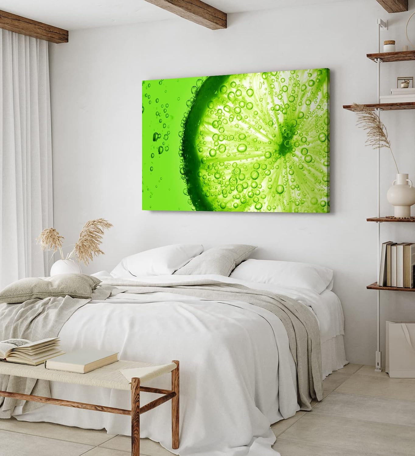 Paul Sinus Wandbild 120x80cm Zitrone Limette Grün Nahaufnahme Frucht Dekorativ