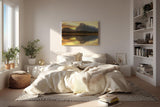 Sinus Art Wandbild 120x80cm Bergmassiv spiegelt sich im ruhigen See – warm, still und kraftvoll zugleich