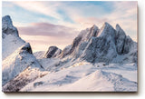 Sinus Art Wandbild 120x80cm Imposante Schneelandschaft mit Sonnenlicht auf Gipfeln für klare und ruhige Raumwirkung