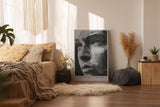 Paul Sinus Wandbild in 40x60cm Topography of Thought Linienportrait in Schwarzweiß