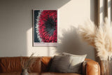 Paul Sinus Wandbild in 40x60cm Charged Core Abstrakte Strahlenstruktur in Rot, Schwarz und Weiß