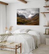 Paul Sinus Wandbild 120x80cm Schottische Landschaft Berge Nebel Wolken Gebirge