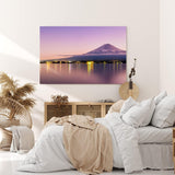 Paul Sinus Wandbild 120x80cm Japan Fuji Berg Vulkan Nachtlichter Küste