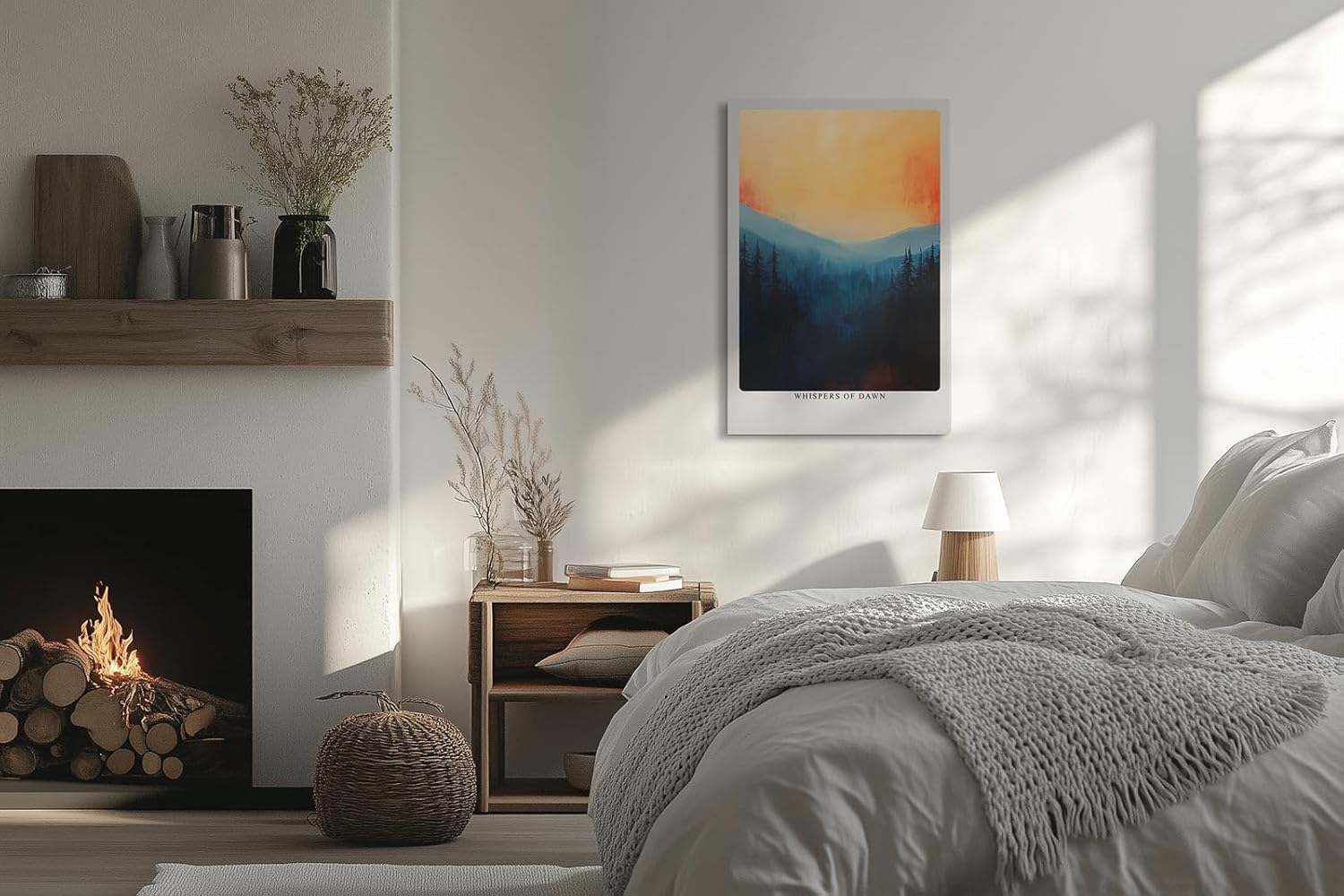 Paul Sinus Leinwandbild 80x120cm Mystischer Morgengrauen – Traumhafte Berglandschaft in sanften Farben mit nebelverhangenen Tälern