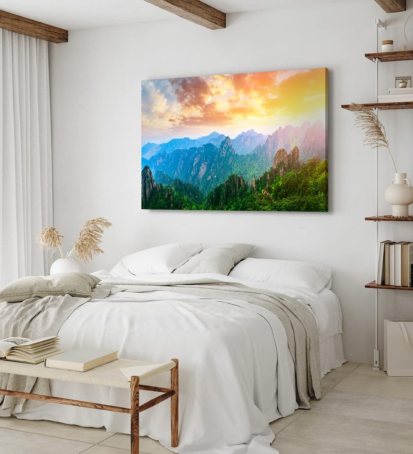 Paul Sinus Wandbild 120x80cm Huangshan Gebirge China Berge Landschaft Sonnenuntergang
