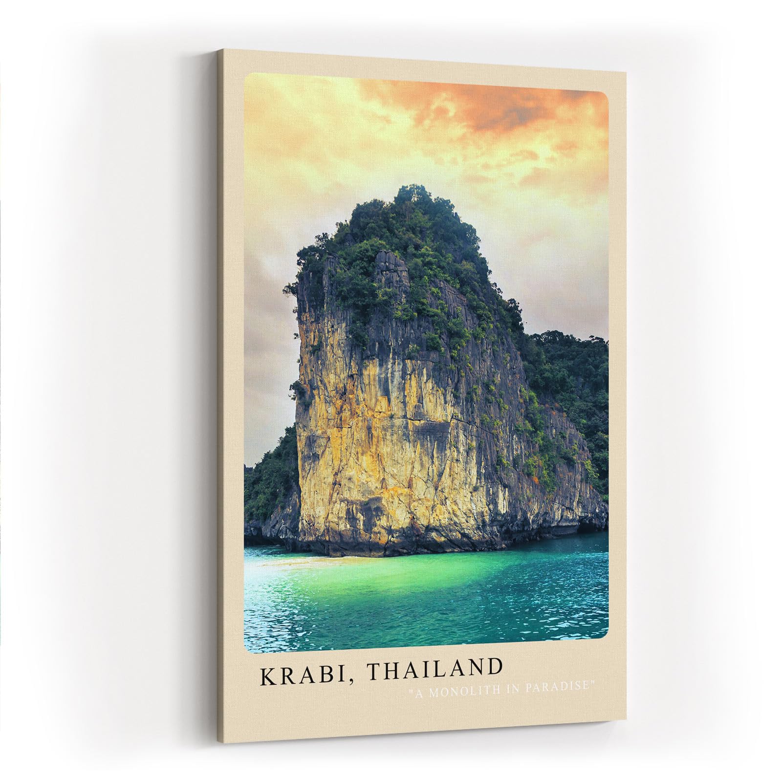 Paul Sinus Kunstdruck 40x60cm Krabi Thailand Felsinsel mit tropischem Wasser und bewaldetem Monolith