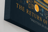 Paul Sinus Wandbild in 40x60cm The Return of the Sky Gods – Goldene und blaue Hieroglyphen mit futuristischen Raumschiffen