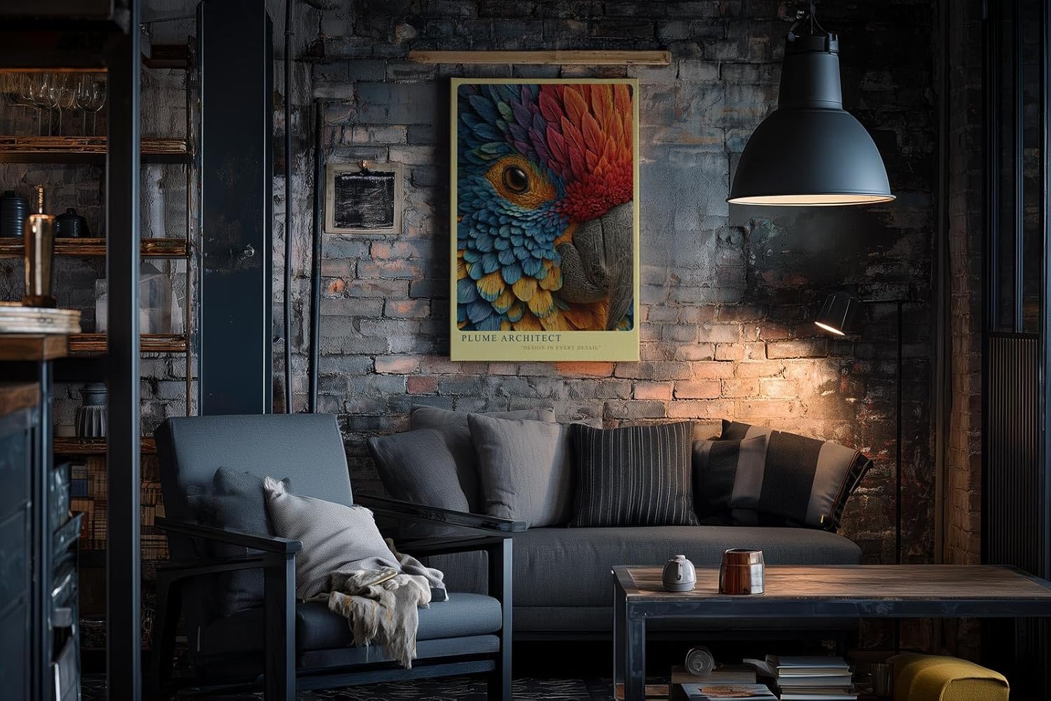 Paul Sinus Wandbild in 40x60cm Plume Architect Farbenprächtiges Papageienportrait in intensiven Tönen