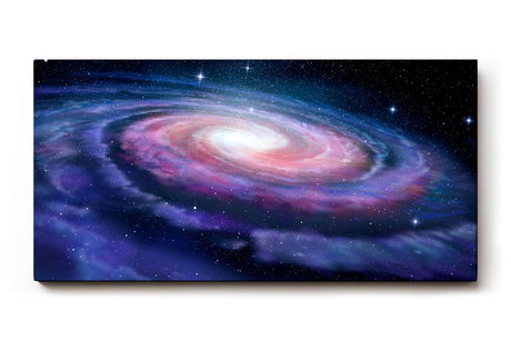 Sinus Art Wandbild 120x80cm Spiralförmige Galaxie mit hell leuchtendem Zentrum im Weltraum – geheimnisvoll und schön