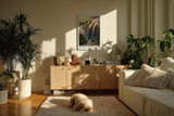 Paul Sinus Wandbild 60x90cm Twilight Cascade mit Wasserfall in goldenem Licht der Abenddämmerung
