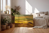 Sinus Art Wandbild 120x80cm Malerische Landschaft der Toskana mit Nebelfeldern und Sonnenlicht – beruhigend und träumerisch