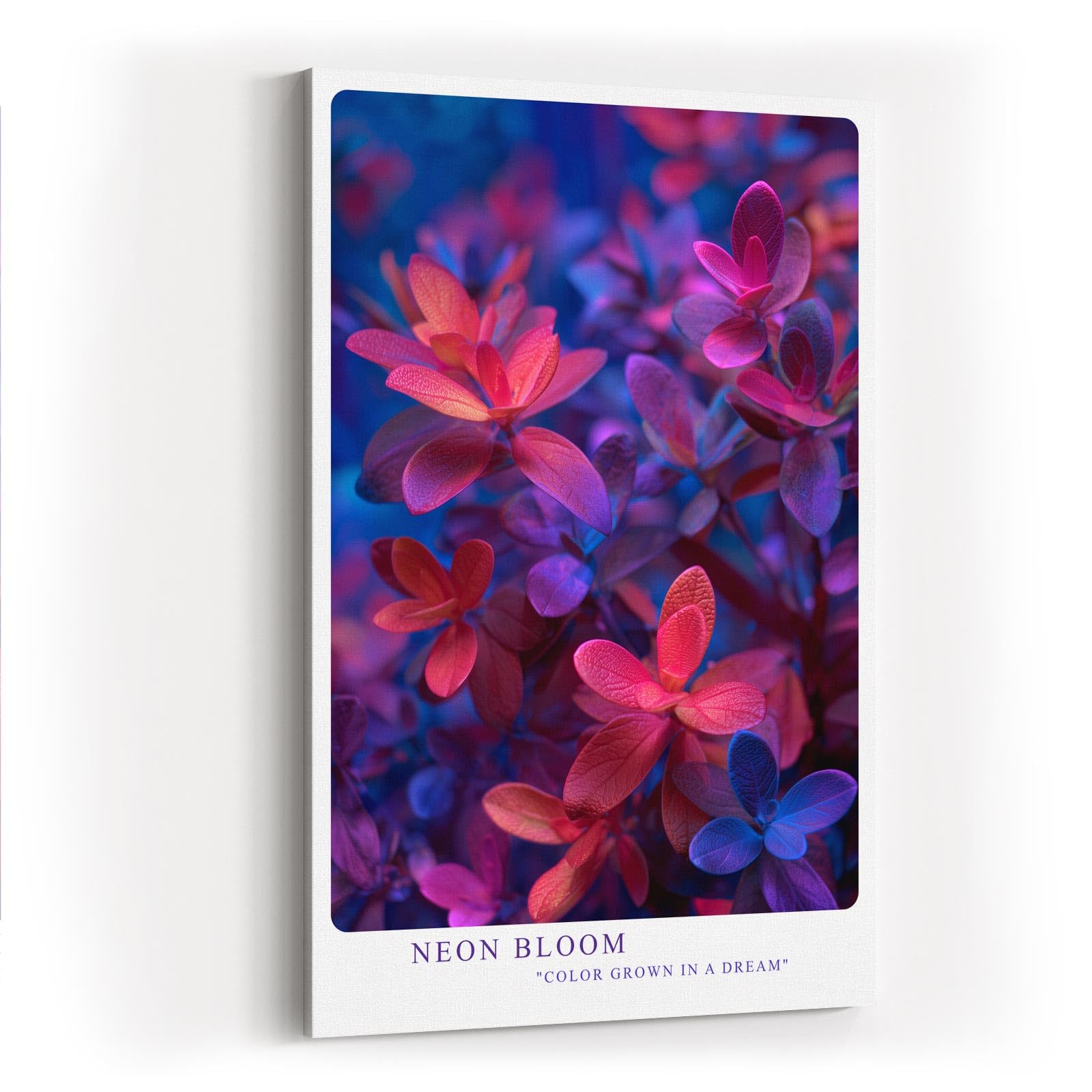 Paul Sinus Wandbild in 40x60cm Neon Bloom – leuchtende Pflanzenblätter in intensiven Neonfarben für moderne Raumgestaltung