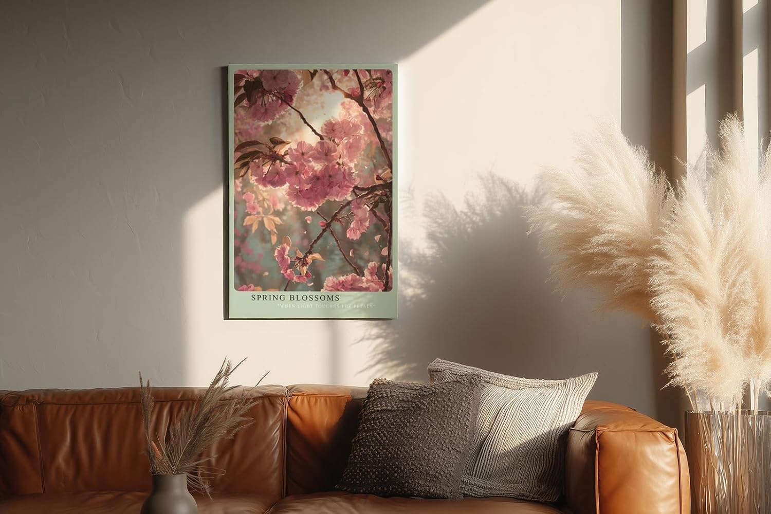 Paul Sinus Wandbild in 40x60cm Spring Blossoms – romantische Kirschblüten im sanften Frühlingslicht in zarter Farbgestaltung