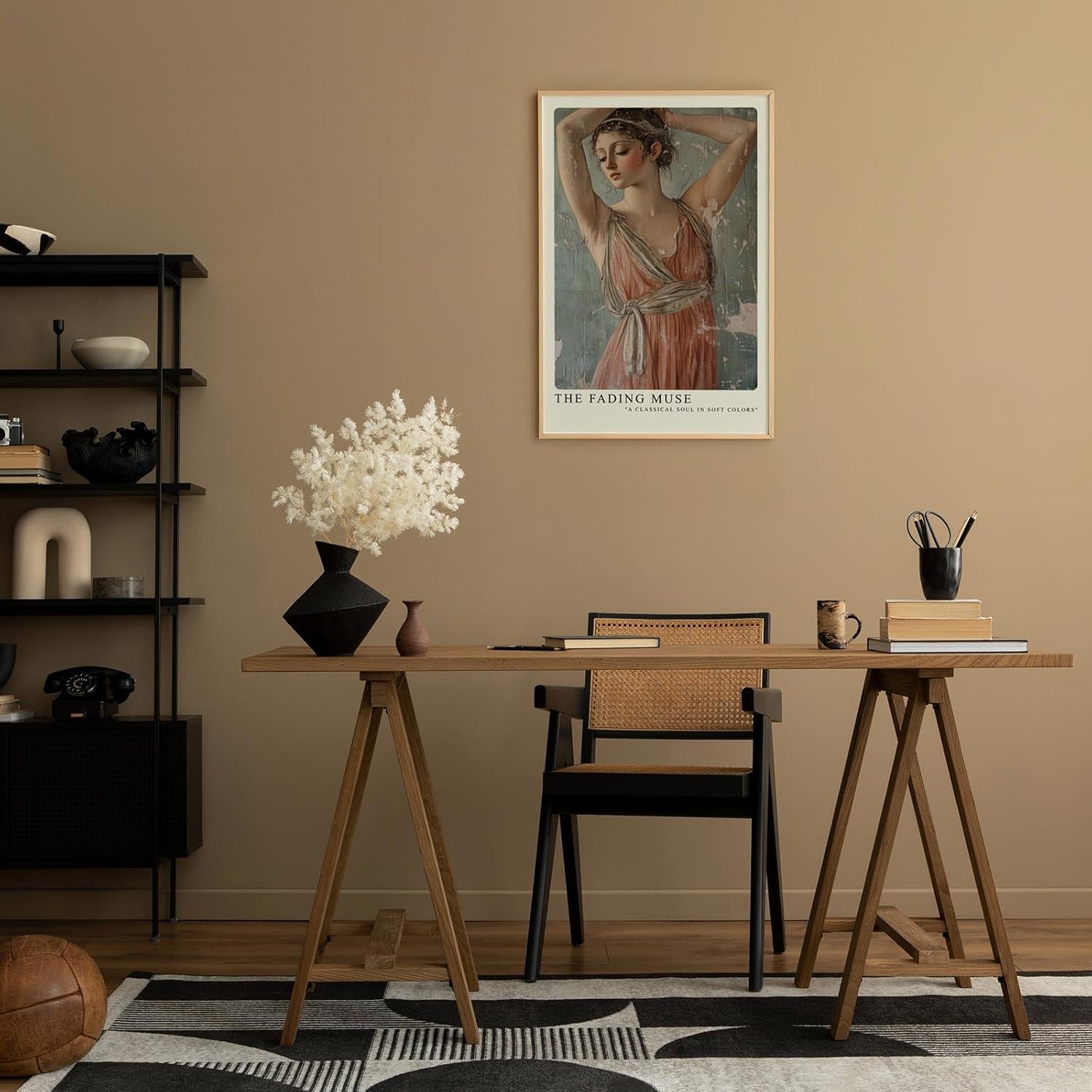 Paul Sinus Leinwandbild 80x120cm Verblassende Muse – Klassische Schönheit in sanften Farben mit nostalgischer Vintage-Patina