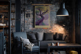 Paul Sinus Wandbild in 40x60cm The Twisted Dream – Farbintensive Kunst mit verschlungenem Baum in surrealer Landschaft