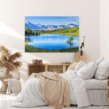 Paul Sinus Wandbild 120x80cm Bergsee Berge See Blau Gebirge Natur Tannenwald