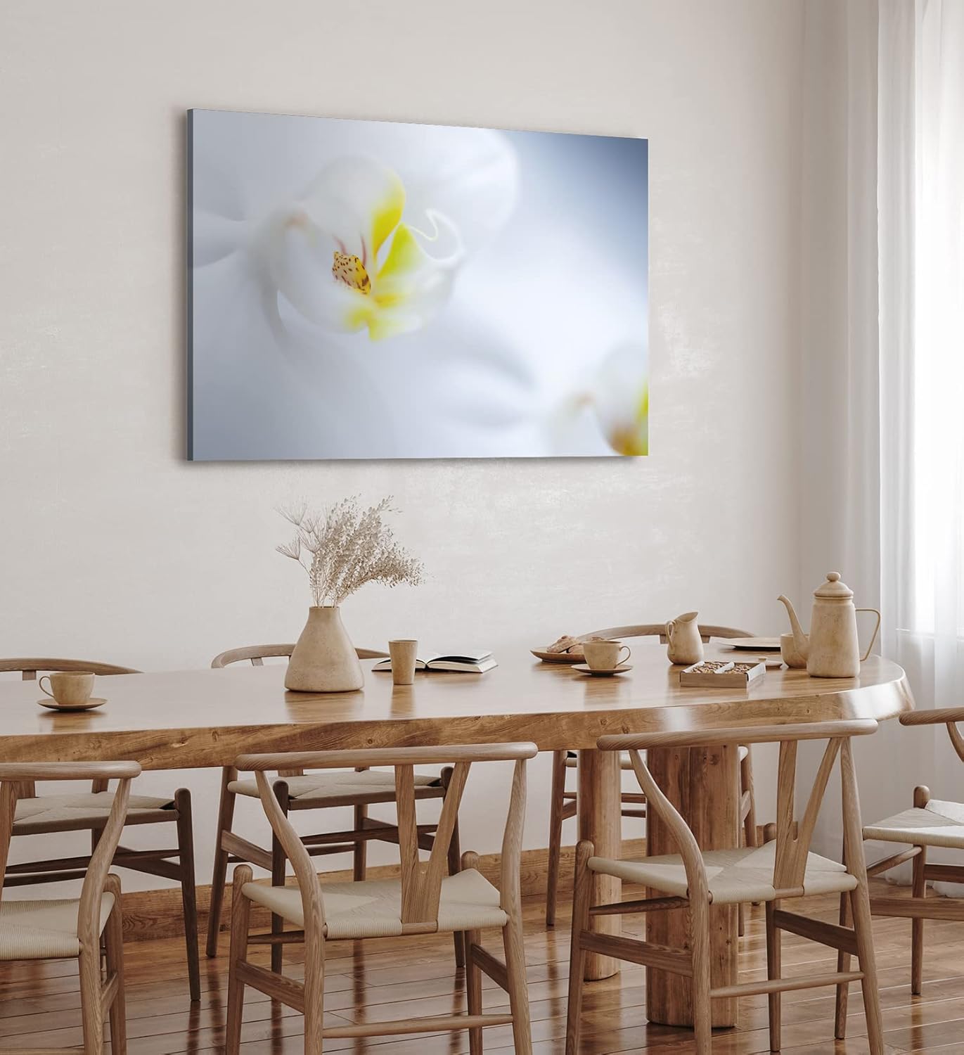 Paul Sinus Wandbild 120x80cm Weiße Orchidee Blume Blüte Gelb Hell