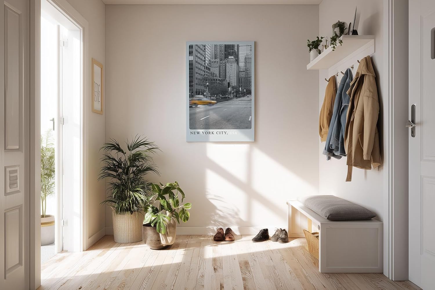 Paul Sinus Kunstdruck 40x60cm New York City mit gelbem Taxi – urbanes Stadtmotiv mit Dynamik und Kontrast