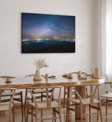 Paul Sinus Wandbild 120x80cm Sternenhimmel Nacht Stadtlichter Milchstraße Sterne