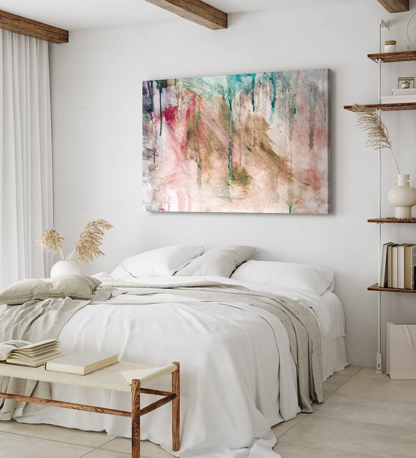 Paul Sinus Wandbild 120x80cm Abstrakte Struktur Kunstvoll Modern Farben Beige