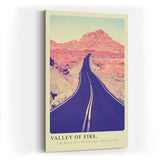 Paul Sinus Kunstdruck 40x60cm Valley of Fire – Straße durch brennende Wüstenlandschaft in Nevada