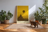 Paul Sinus Kunstdruck 40x60cm Bagan – Heißluftballon über buddhistischen Tempeln bei Sonnenaufgang