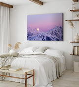 Paul Sinus Wandbild 120x80cm Vollmond hinter Bergen Berggipfel Mond Schnee Gebirge