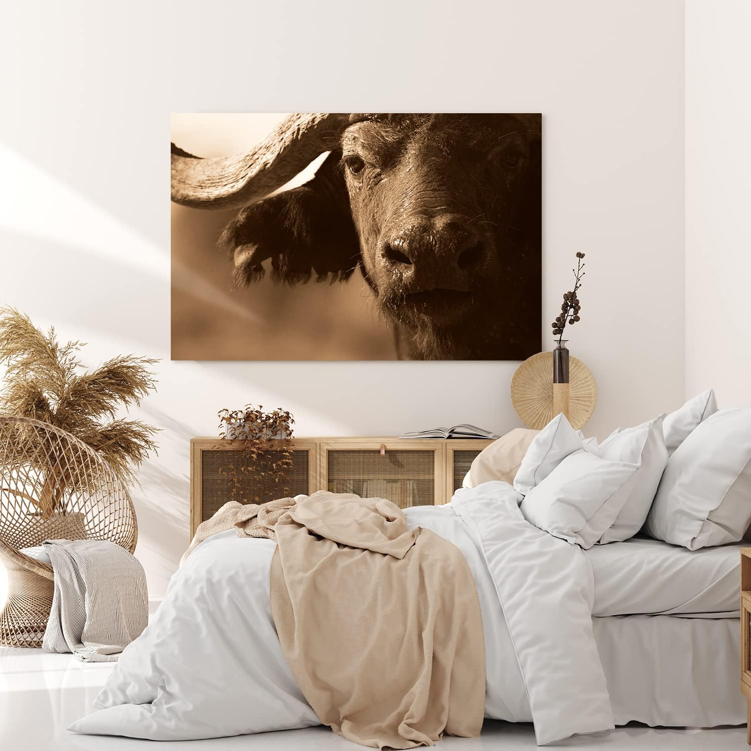 Paul Sinus Wandbild 120x80cm Büffel Wasserbüffel Thailand Hörner Natur