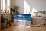 Sinus Art Wandbild 120x80cm Der berühmte Tafelberg im Hintergrund und Wellen im Vordergrund erzeugen visuelle Tiefe