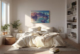 Sinus Art Wandbild 120x80cm Bergsee mit kleinen Inseln und sanfter Lichtstimmung – romantisch und naturverbunden