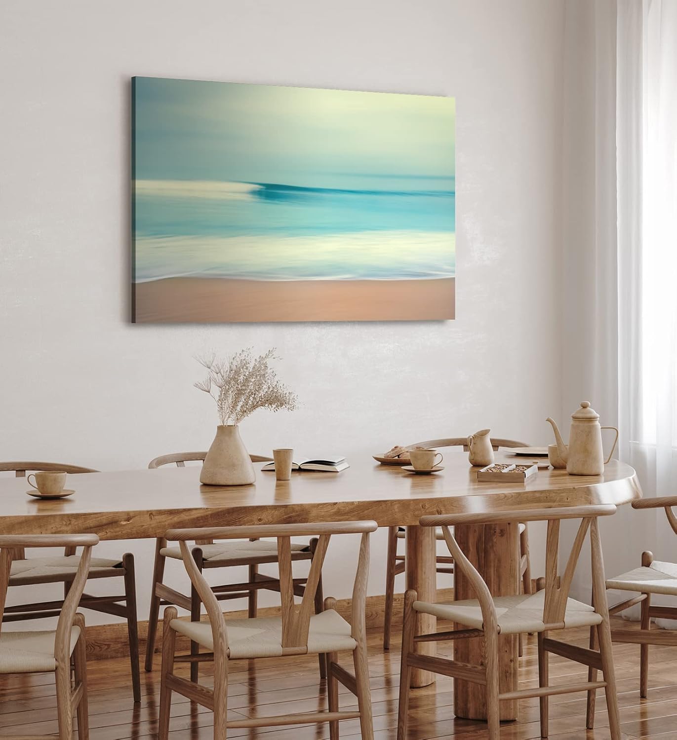 Paul Sinus Wandbild 120x80cm Meer Strand Horizont Kunstvoll Sandstrand Türkis