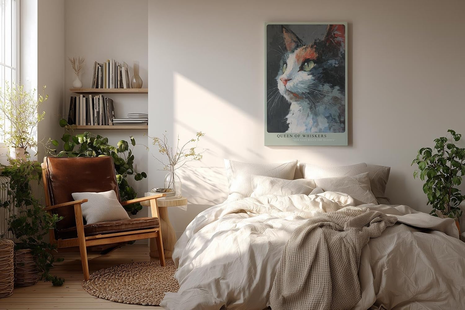 Paul Sinus Wandbild in 40x60cm Queen of Whiskers – ausdrucksstarkes Katzenportrait in moderner Bilder für elegante Raumgestaltung