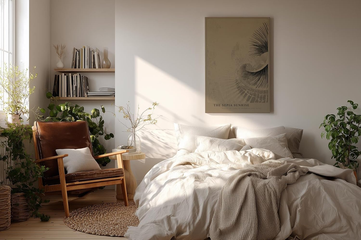 Paul Sinus Wandbild in 40x60cm The Sepia Sunrise – Zeitlose Wellen in warmen Sepiatönen für stilvolle Räume