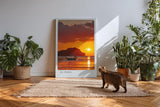 Paul Sinus Kunstdruck 40x60cm El Nido Sonnenuntergang – Feuer am Horizont über dem Meer der Philippinen
