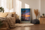 Paul Sinus Wandbild in 40x60cm Coastline Serenade mit Sonnenuntergang und Palmen am ruhigen Strand für harmonische Wandgestaltung