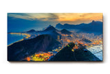 Sinus Art Wandbild 120x80cm Blick auf die Lichter von Rio mit markanter Silhouette des Zuckerhuts und tropischem Flair